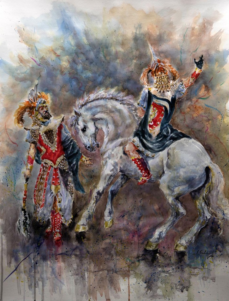 ACUARELA 50x70 cm 1997 ESQUADRA ALFEREZ FILA CIDES - ERNESTO FERRANDIZ