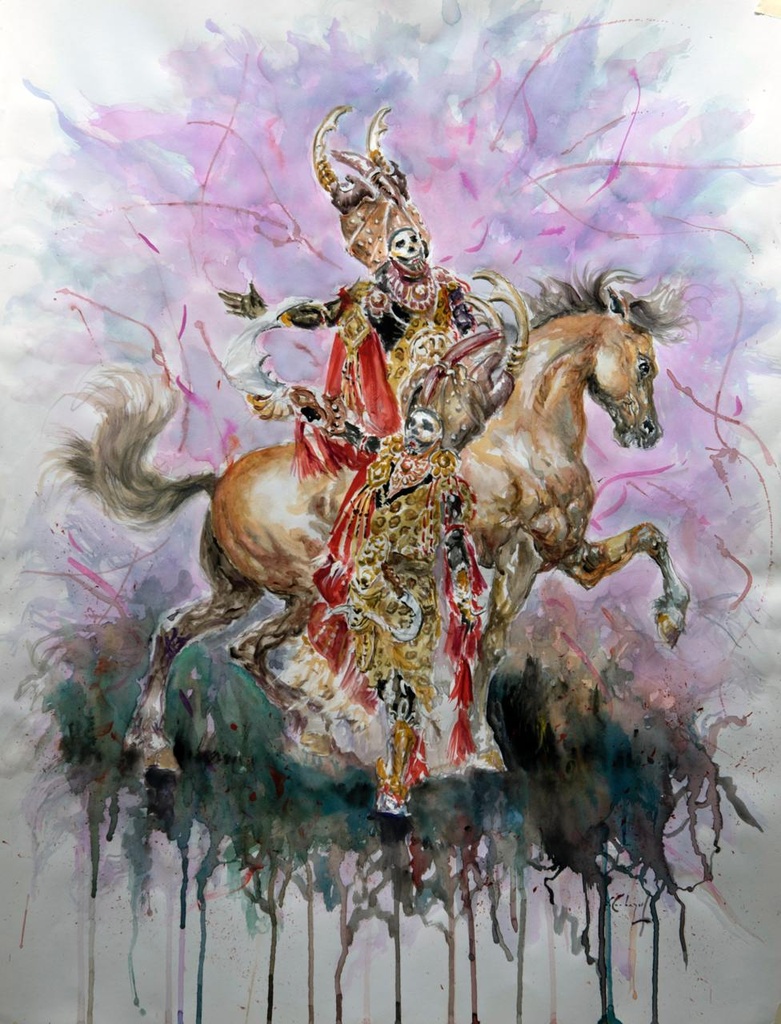 ACUARELA 50x70 cm 1999 ESQUADRA CAPITAN LIGEROS - ALEJANDRO SOLER