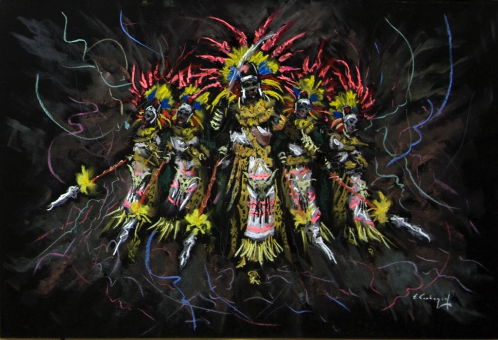 PASTEL 20x30 cm 2001 ESQUADRA CAPITAN FILA JUDIOS - JOSE MOIÑA