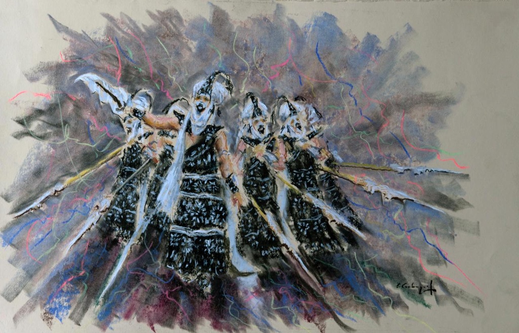 ACUARELA 50x70 cm 2002 ESQUADRA ALFEREZ FILA CHANO - GERMANS SEMPERE