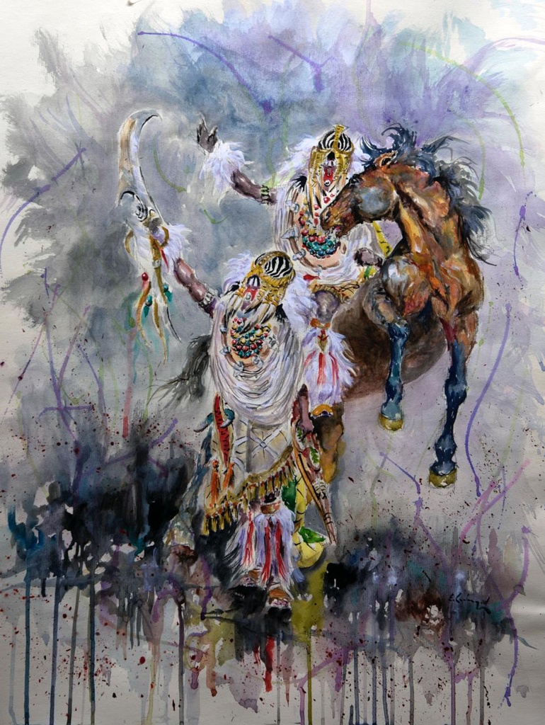 ACUARELA ENMARCADA 50x70 cm 2007 ESQUADRA CAPITAN LIGEROS - JORDI SELLES