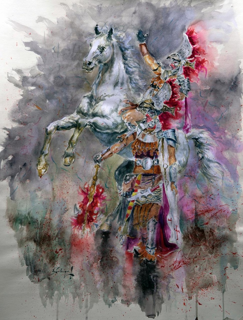 ACUARELA ENMARCADA 50x70 cm 2011 ESQUADRA ALFEREZ FILA CIDES - CESAR VILAPLANA