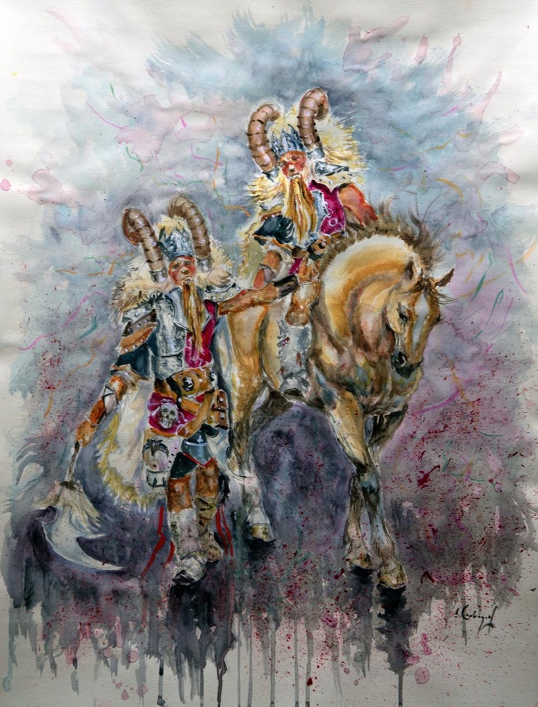 ACUARELA 50x70 cm 2018 ESQUADRA CAPITAN FILA NAVARROS - EL TRENCAT