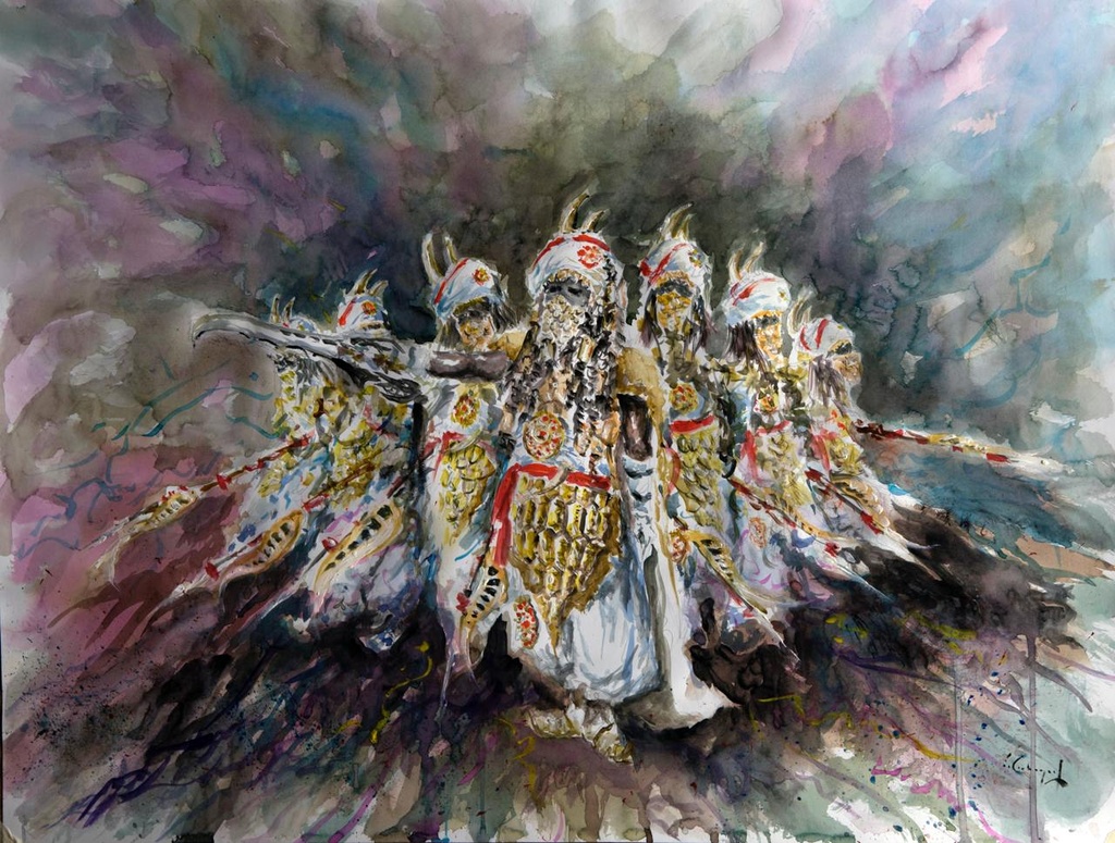 ACUARELA 50x70 cm 2019 ESQUADRA ALFEREZ FILA CORDON 2 - ANTONIO ARACIL
