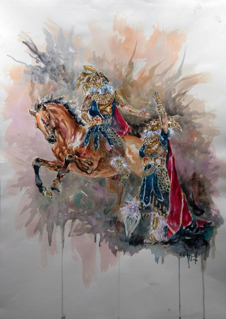 ACUARELA 50x70 cm 2019 ESQUADRA CAPITAN FILA TOMASINAS - JUAN CLIMENT