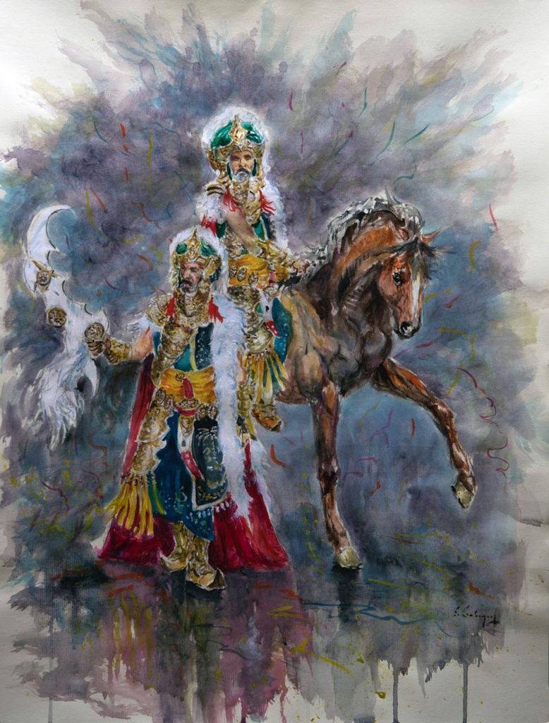 ACUARELA 50x70 cm 2022 ESQUADRA DEL MIG FILA LLANA - JUAN CLIMENT