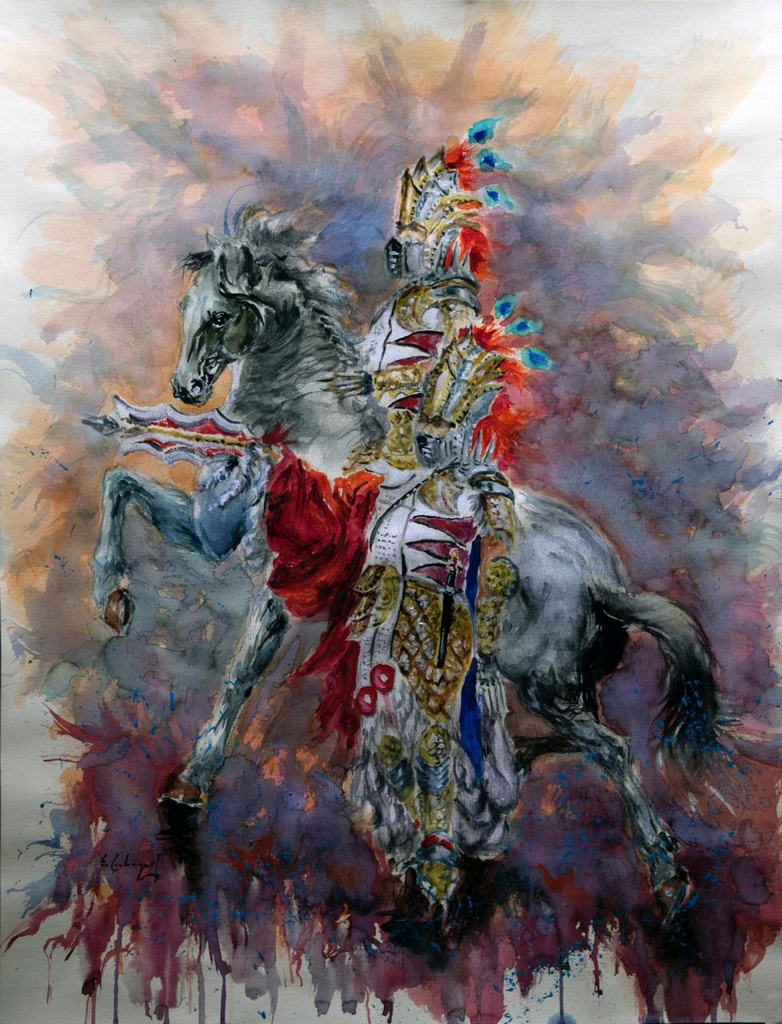 ACUARELA 50x70 cm 2022 ESQUADRA ALFEREZ FILA CRUZADOS - ANTONIO ARACIL