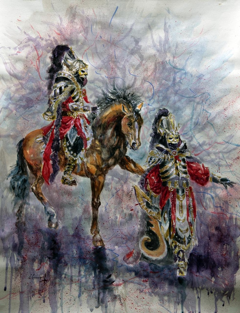 ACUARELA 50x70 cm 2023 ESQUADRA CAPITAN FILA LIGEROS - VICTOR FERRER Y SANTI CARBONELL