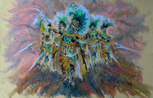 [1993-02-H] ACUARELA 50x70 cm 1993 ESQUADRA DEL MIG FILA JUDIOS - JORDI SELLES