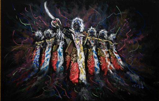 [1997-13-H] PASTEL 20x30 cm 1997 ESQUADRA ALFEREZ FILA BERBERISCOS - VICENTE TORREGROSA