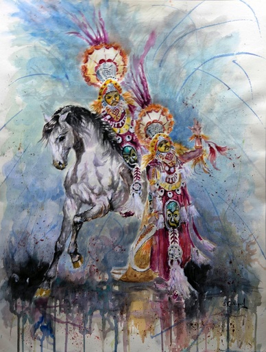 [2017-04-V] ACUARELA 50x70 cm 2017 ESQUADRA CAPITAN FILA CHANO - ROBERTO PEREZ