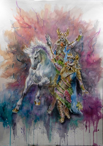 [2019-25-V] ACUARELA 50x70 cm 2019 ESQUADRA ALFEREZ FILA MUNTANYESOS - ANTONIO ARACIL