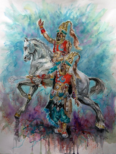 [2022-07-V] ACUARELA 50x70 cm 2022 ESQUADRA CAPITAN FILA CORDON - JORDI SELLES