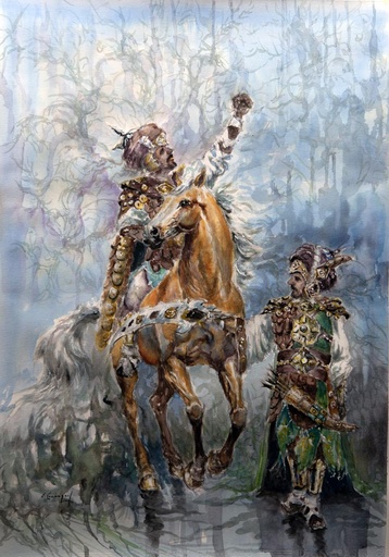 [2024-03-V] ACUARELA ENMARCADA 50x70 cm 2024 ESQUADRA DEL MIG FILA DOMINGO MIQUES - EL TRENCAT